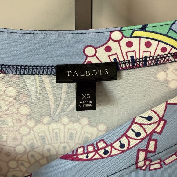 Talbots NWOT Jersey Shift Dress Multicolor 3/4 Sleeves Paisley Print Size XS - Picture 6 of 6